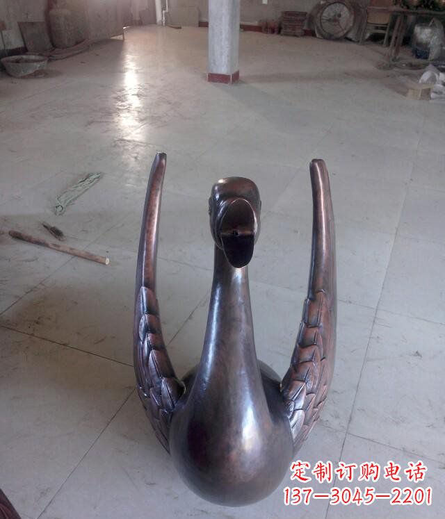 温州铸铜天鹅公园动物铜雕