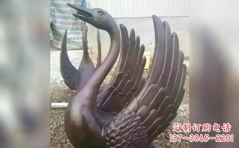 温州铸铜天鹅铜雕