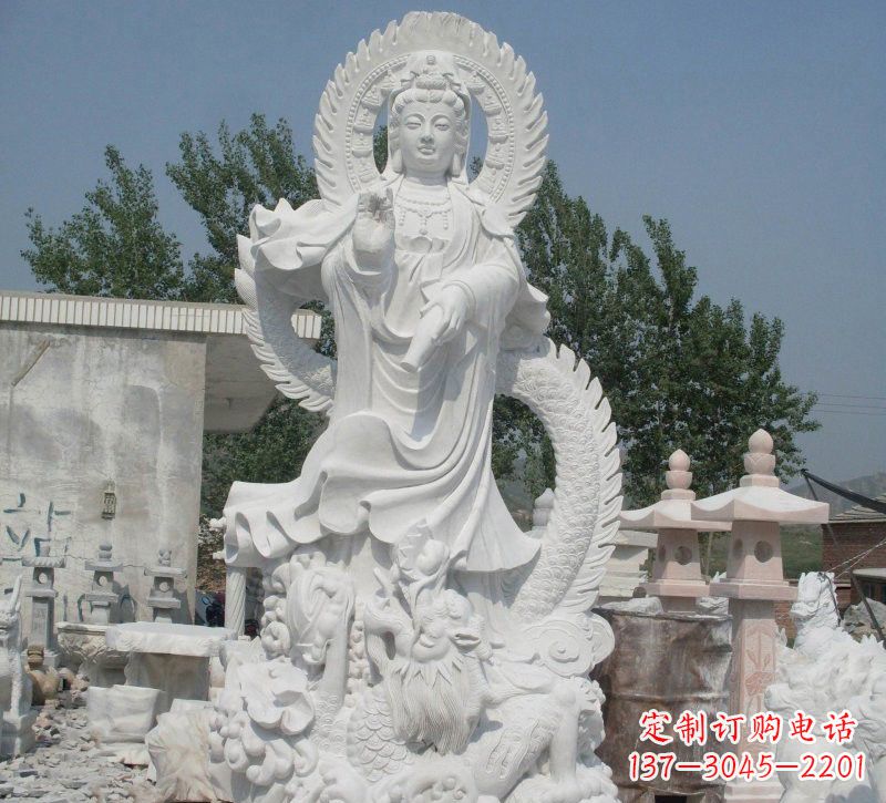 温州宗教庙宇乘龙观音石雕