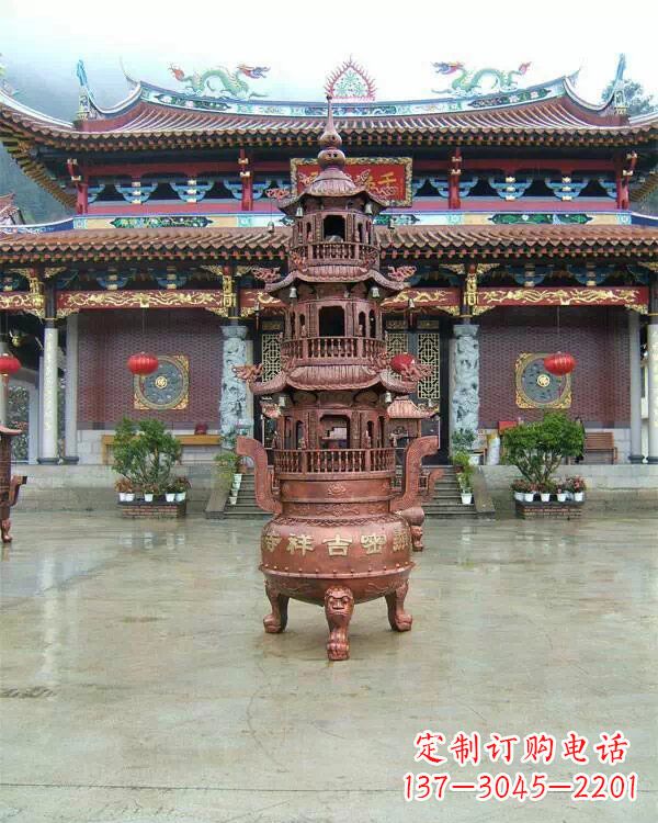 温州宗教庙宇香炉铜雕