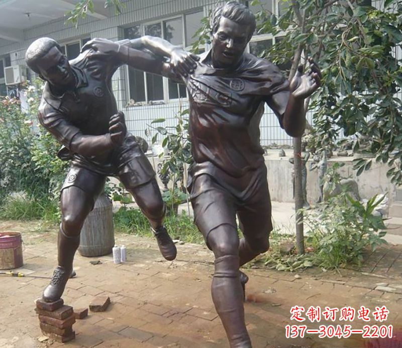 温州足球运动公园人物铜雕