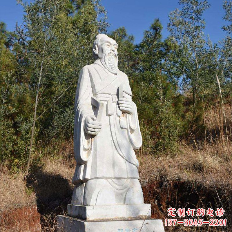 温州祖冲之汉白玉石雕像-公园景区中国古代名人雕塑