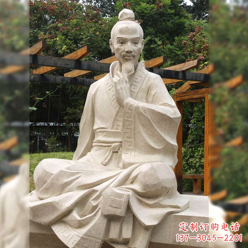 温州祖冲之石雕塑像-园林人物历史名人雕像