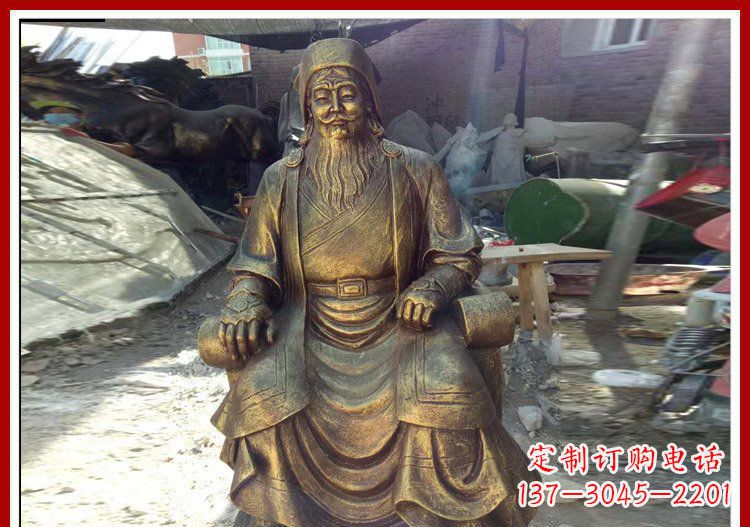 温州坐式成吉思汗铜雕