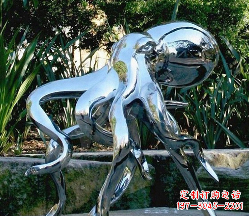 温州广场不锈钢章鱼雕塑