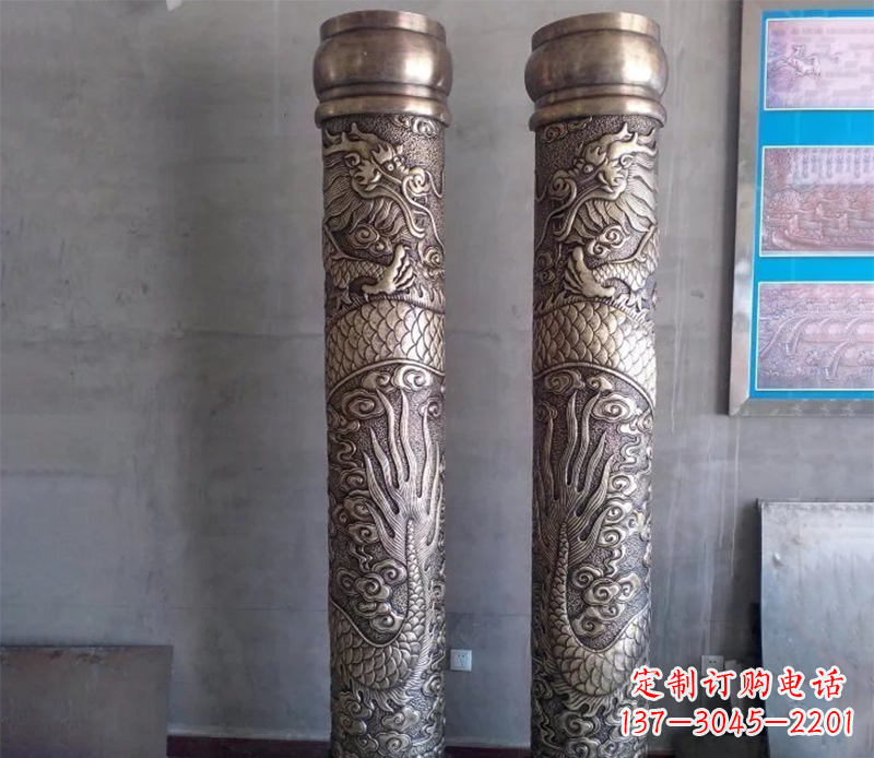 温州铜雕龙柱