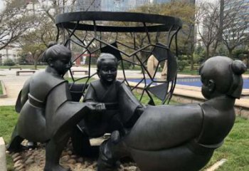 温州铸铜公园司马光砸缸儿童雕塑