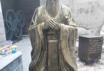 温州铸铜古代名人孔子雕塑