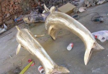 温州铸铜海豚公园动物铜雕
