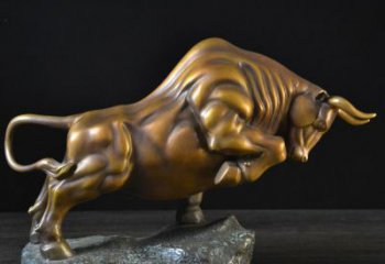 温州铸铜开拓牛企业精神文化雕塑 摆件