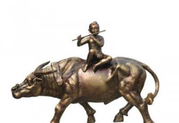 温州铸铜牧童牛雕塑