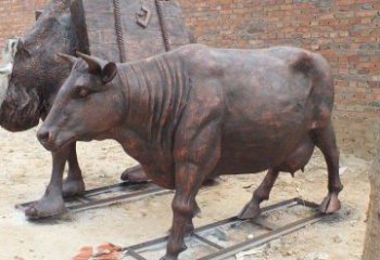 温州铸铜奶牛公园动物铜雕