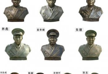 温州铸铜十大元帅头像雕塑