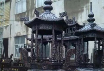 温州铸铜寺庙香炉铜雕 (3)