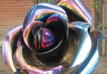 温州彩色创意不锈钢玫瑰雕塑