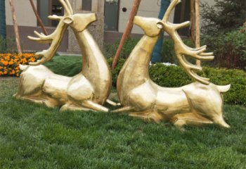 温州抽象铜鹿雕塑