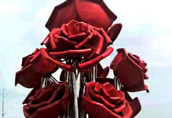 温州大型不锈钢玫瑰花雕塑
