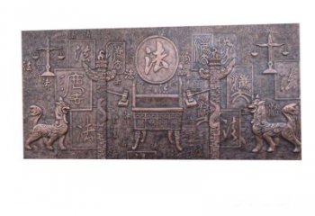 温州紫铜法字獬豸浮雕