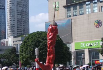 温州广场不锈钢辣椒雕塑 