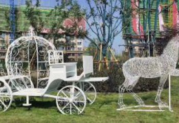 温州马车雕塑-小区花园广场创意镂空不锈钢马车雕塑