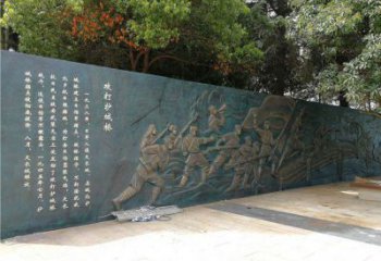 抗战主题铜浮雕-天长战役纪念园战争主题抗战人物浮雕墙
